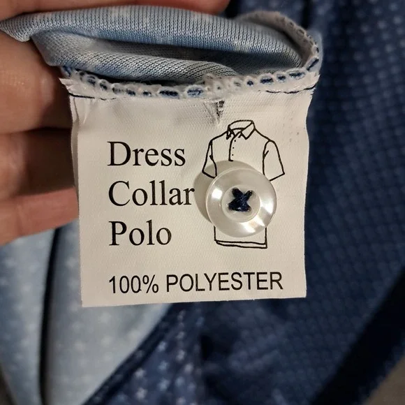 Collars & Co Mens Semi Spread Collar Polo Shirt XL Tall Thin Navy Check Office - Picture 13 of 15